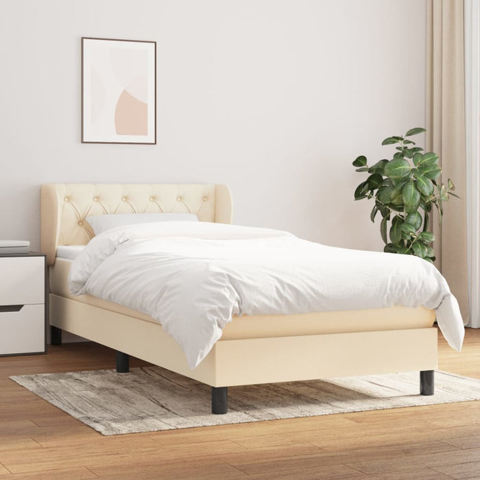 Pat box spring cu saltea, crem, 80x200 cm, textil - WALTI WALTI
