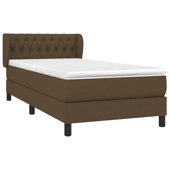 Pat box spring cu saltea, maro închis, 90x200 cm, textil - WALTI WALTI