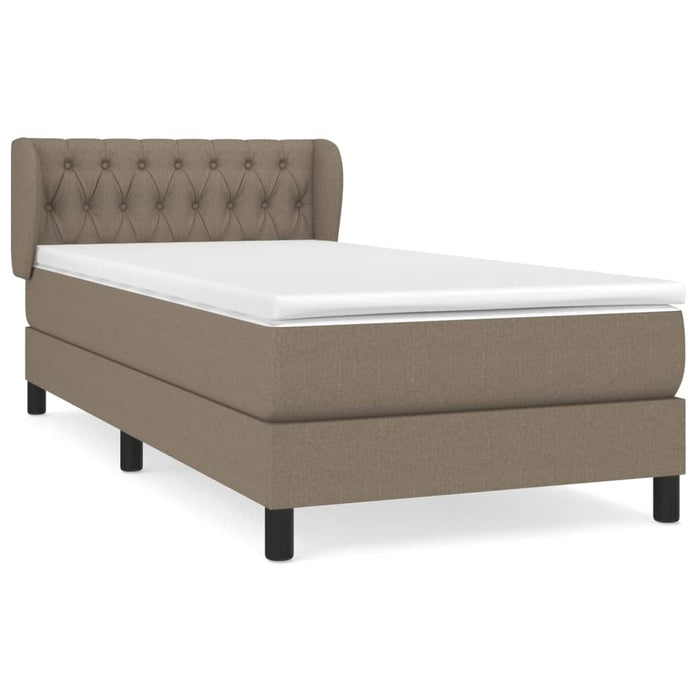 Pat box spring cu saltea, gri taupe, 90x200 cm, textil - WALTI WALTI