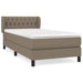 Pat box spring cu saltea, gri taupe, 90x200 cm, textil - WALTI WALTI