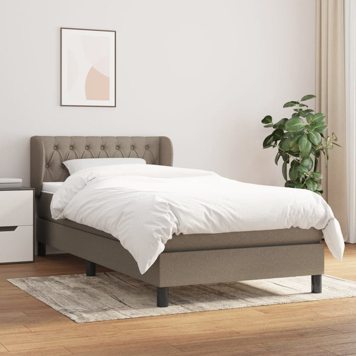 Pat box spring cu saltea, gri taupe, 90x200 cm, textil - WALTI WALTI