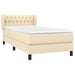 Pat box spring cu saltea, crem, 100x200 cm, textil - WALTI WALTI