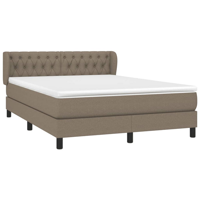 Pat continental cu saltea gri taupe 140x200 cm material textil - WALTI WALTI
