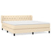 Pat box spring cu saltea, crem, 160x200 cm, material textil - WALTI WALTI