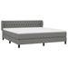 Pat box spring cu saltea, gri închis, 180x200 cm, textil - WALTI WALTI