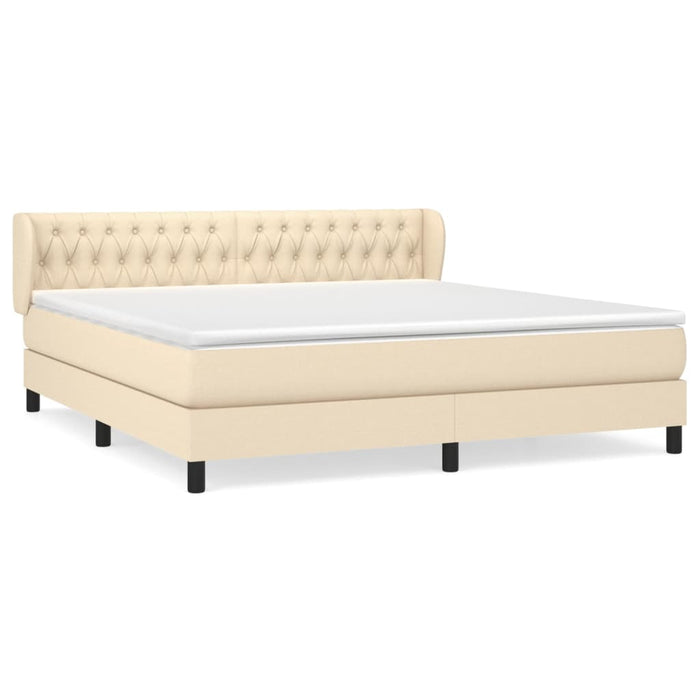 Pat continental cu saltea, crem, 180x200 cm, textil - WALTI WALTI