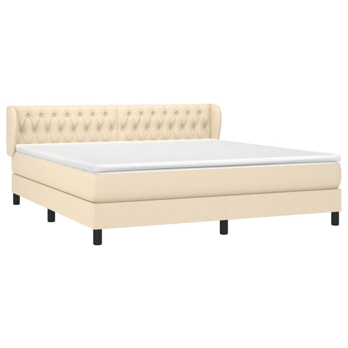 Pat continental cu saltea, crem, 180x200 cm, textil - WALTI WALTI