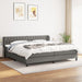 Pat box spring cu saltea, gri închis, 200x200 cm, textil - WALTI WALTI