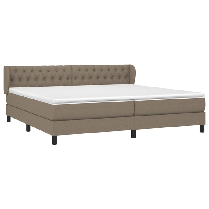 Pat box spring cu saltea, gri taupe, 200x200 cm, textil - WALTI WALTI