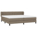 Pat box spring cu saltea, gri taupe, 200x200 cm, textil - WALTI WALTI
