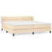Pat box spring cu saltea, crem, 200x200 cm, textil - WALTI WALTI