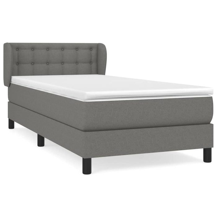 Pat box spring cu saltea, gri închis, 80x200 cm, textil - WALTI WALTI