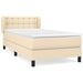 Pat box spring cu saltea, crem, 90x200 cm, textil - WALTI WALTI