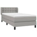 Pat box spring cu saltea, gri deschis, 100x200 cm, textil - WALTI WALTI