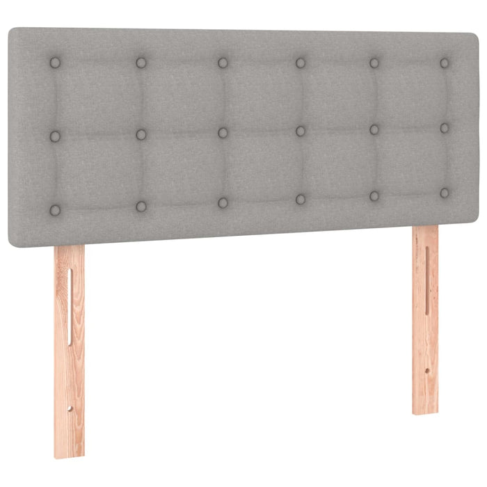 Pat box spring cu saltea, gri deschis, 100x200 cm, textil - WALTI WALTI