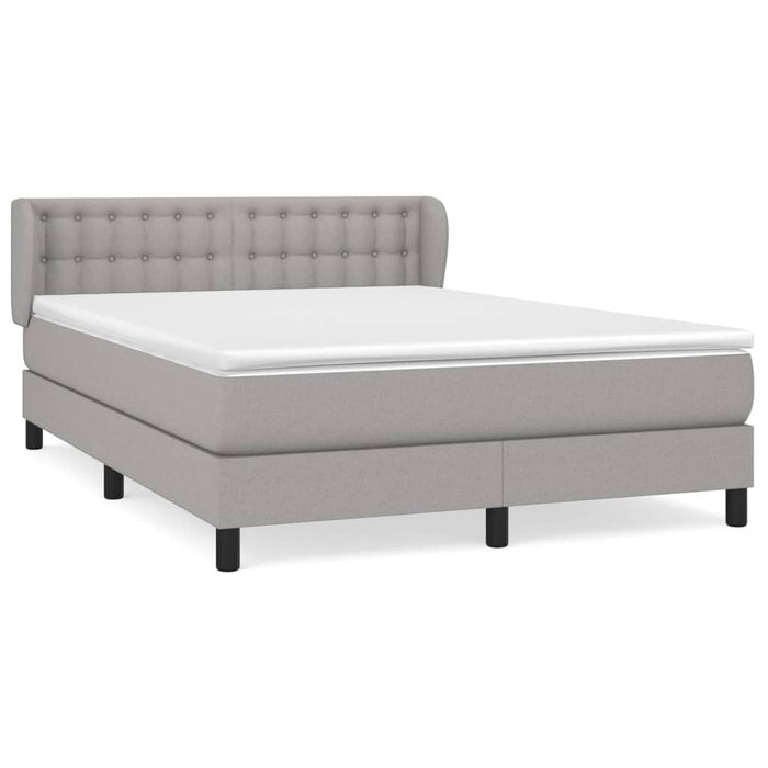 Pat box spring cu saltea, gri deschis, 140x190 cm, textil - WALTI WALTI