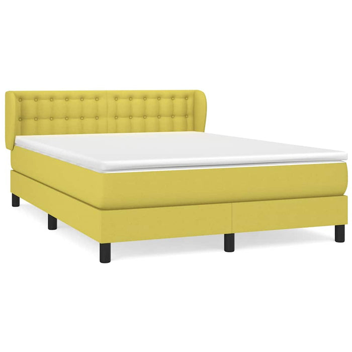 Pat box spring cu saltea, verde, 140x200 cm, textil WALTI