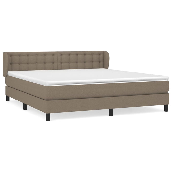 Pat box spring cu saltea, gri taupe, 160x200 cm material textil WALTI