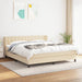 Pat box spring cu saltea, crem, 160x200 cm, material textil - WALTI WALTI