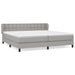 Pat box spring cu saltea, gri deschis, 200x200 cm, textil - WALTI WALTI