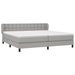 Pat box spring cu saltea, gri deschis, 200x200 cm, textil - WALTI WALTI