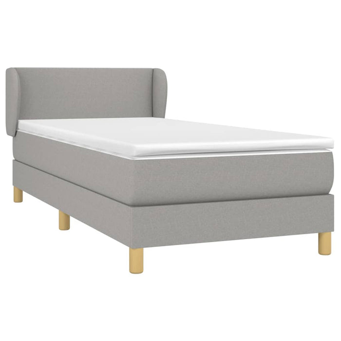 Pat continental cu saltea, gri deschis, 80x200 cm, textil - WALTI WALTI