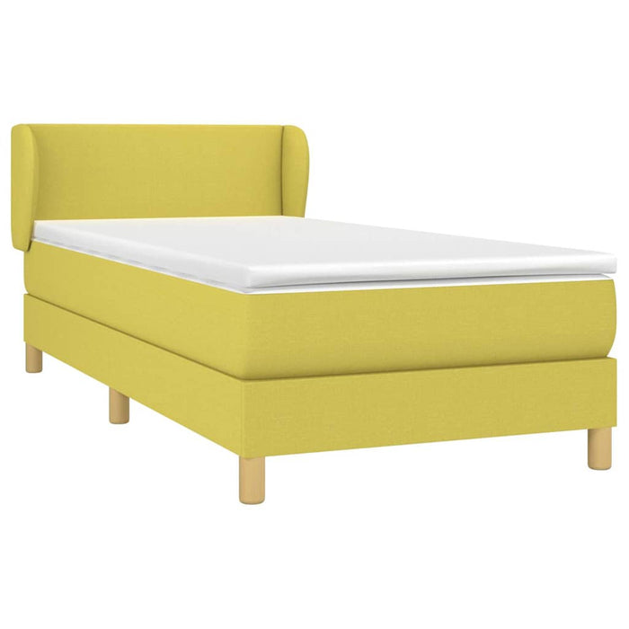 Pat box spring cu saltea, verde, 80x200 cm, textil WALTI