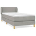 Pat box spring cu saltea, gri deschis, 90x190 cm, textil - WALTI WALTI