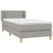 Pat box spring cu saltea, gri deschis, 90x190 cm, textil - WALTI WALTI