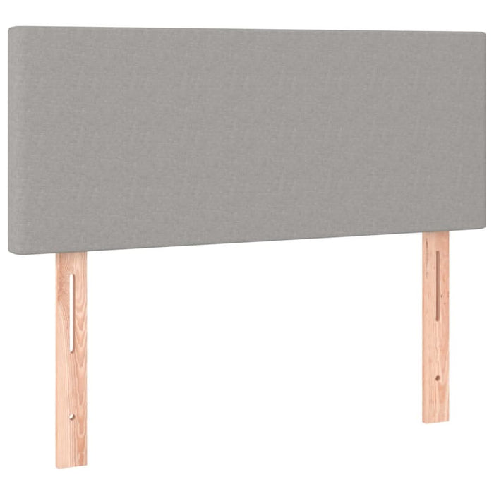Pat box spring cu saltea, gri deschis, 90x190 cm, textil - WALTI WALTI