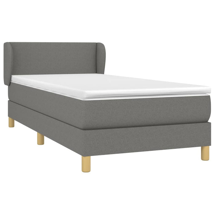 Pat box spring cu saltea, gri închis, 90x190 cm, textil - WALTI WALTI