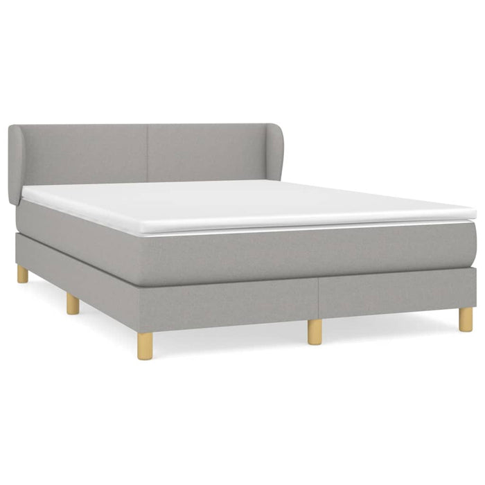 Pat box spring cu saltea, gri deschis, 140x190 cm, textil - WALTI WALTI