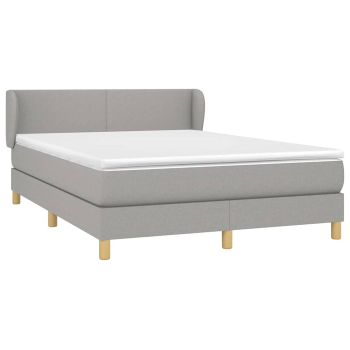 Pat box spring cu saltea, gri deschis, 140x190 cm, textil - WALTI WALTI