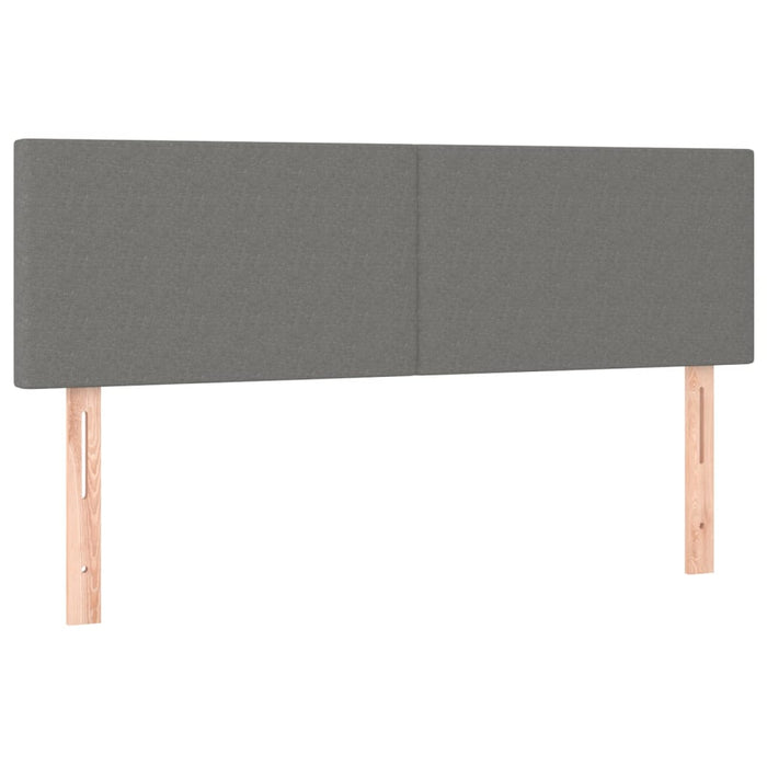 Pat box spring cu saltea, gri închis, 140x190 cm, textil WALTI