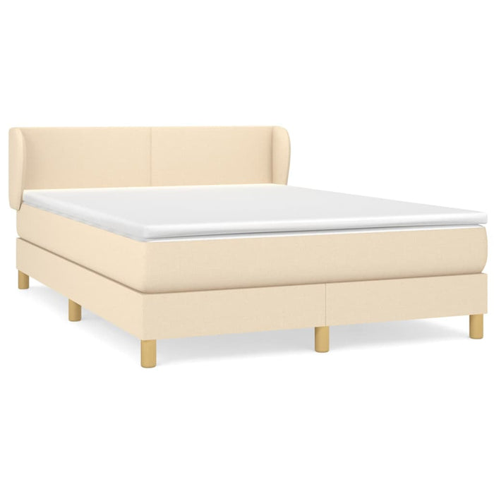 Pat box spring cu saltea, crem, 140x200 cm, textil - WALTI WALTI