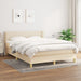 Pat box spring cu saltea, crem, 140x200 cm, textil - WALTI WALTI