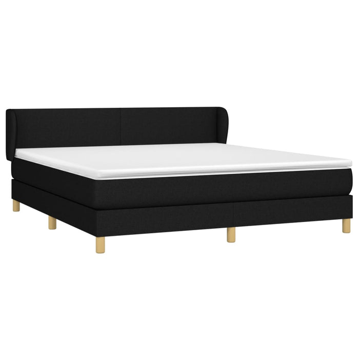 Pat box spring cu saltea, negru, 160x200 cm, textil - WALTI WALTI