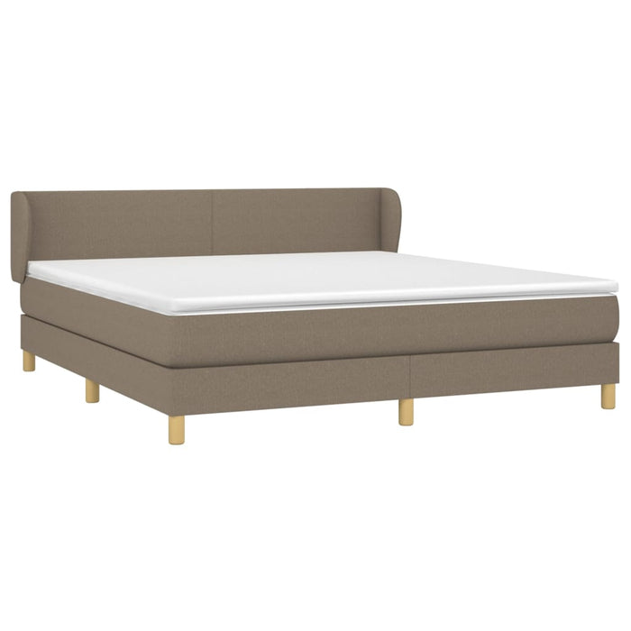 Pat continental cu saltea, gri taupe, 180x200 cm, textil - WALTI WALTI