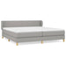 Pat box spring cu saltea, gri deschis, 200x200 cm, textil - WALTI WALTI