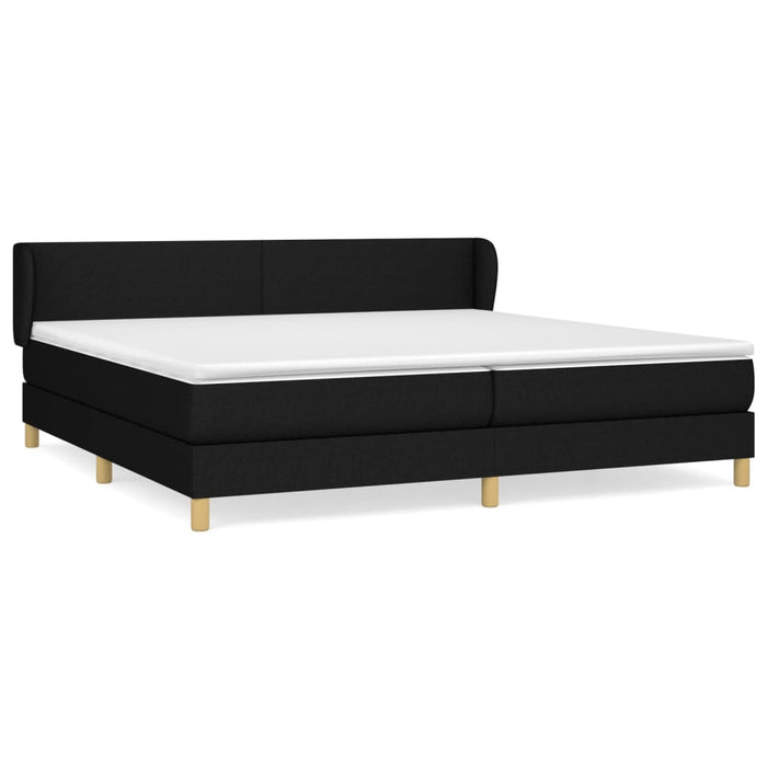 Pat box spring cu saltea, negru, 200x200 cm, textil - WALTI WALTI