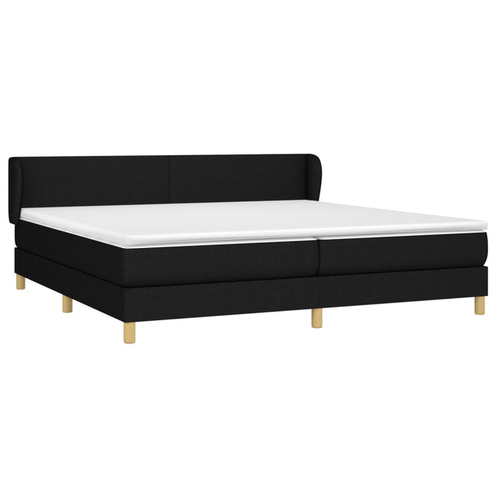 Pat box spring cu saltea, negru, 200x200 cm, textil - WALTI WALTI