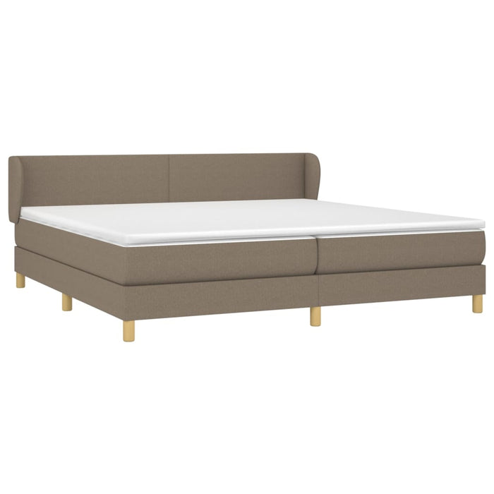 Pat box spring cu saltea, gri taupe, 200x200 cm, textil - WALTI WALTI