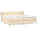 Pat box spring cu saltea, crem, 200x200 cm, textil - WALTI WALTI
