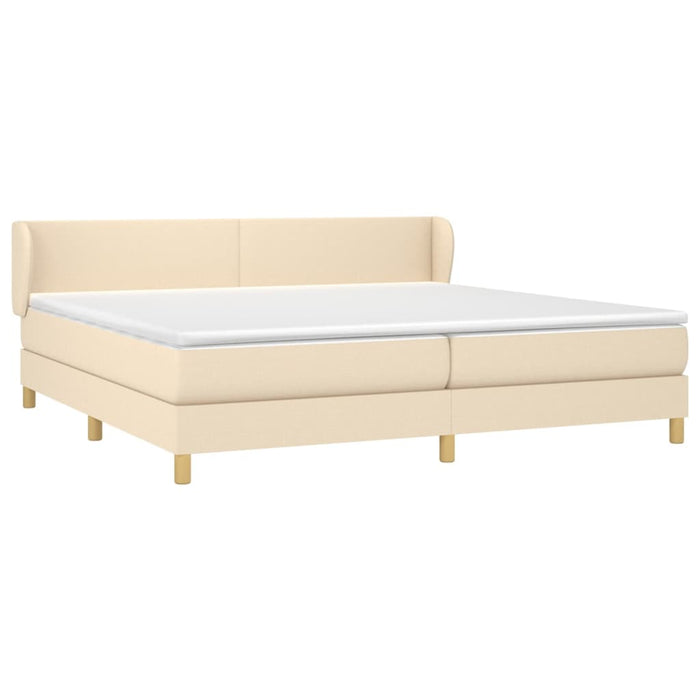 Pat box spring cu saltea, crem, 200x200 cm, textil - WALTI WALTI