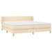 Pat box spring cu saltea, crem, 200x200 cm, textil - WALTI WALTI