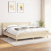 Pat box spring cu saltea, crem, 200x200 cm, textil - WALTI WALTI