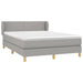 Pat box spring cu saltea, gri deschis, 140x190 cm, textil - WALTI WALTI