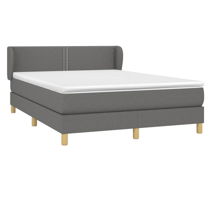 Pat box spring cu saltea, gri închis, 140x190 cm, textil - WALTI WALTI