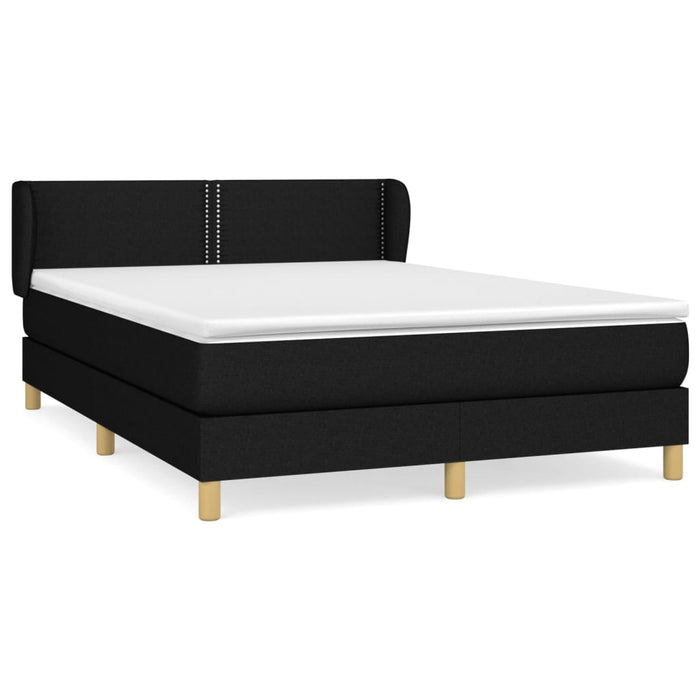 Pat box spring cu saltea, negru, 140x200 cm, textil - WALTI WALTI
