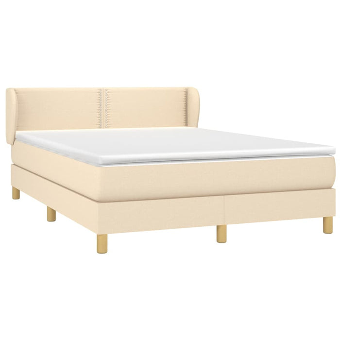 Pat continental cu saltea, crem, 140x200 cm, material textil - WALTI WALTI